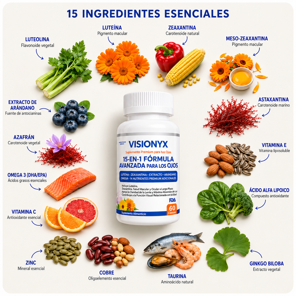 Visionyx Vitamina para Ojos con Luteina y Zeaxantina